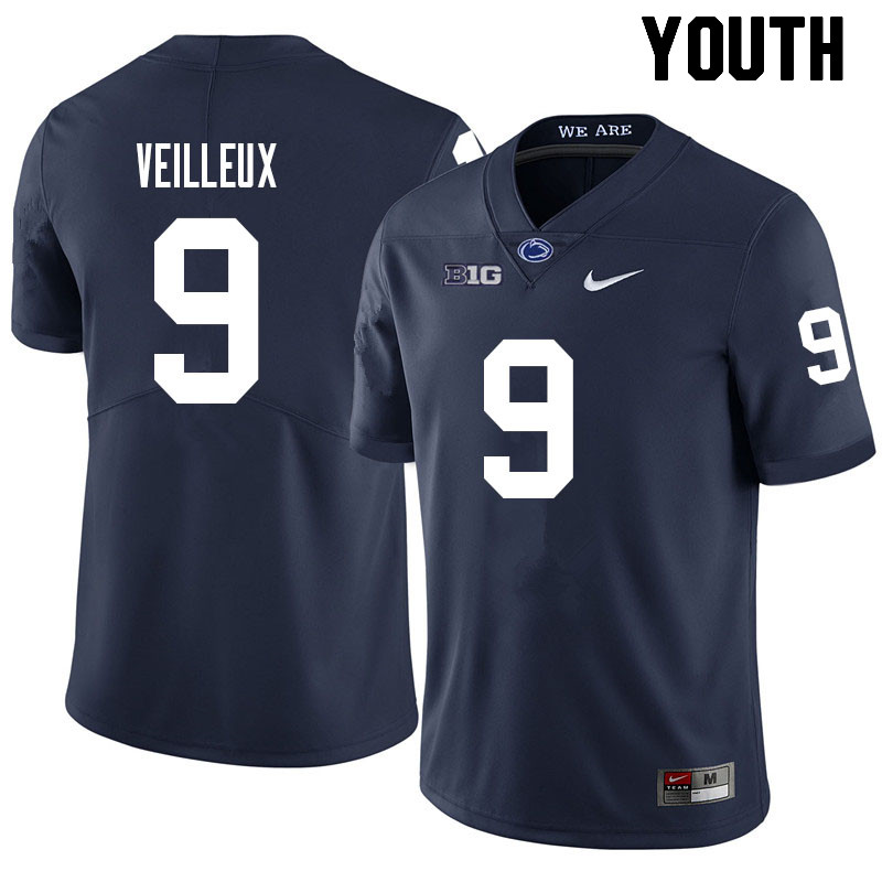 Youth #9 Christian Veilleux Penn State Nittany Lions College Football Jerseys Sale-Navy - Click Image to Close